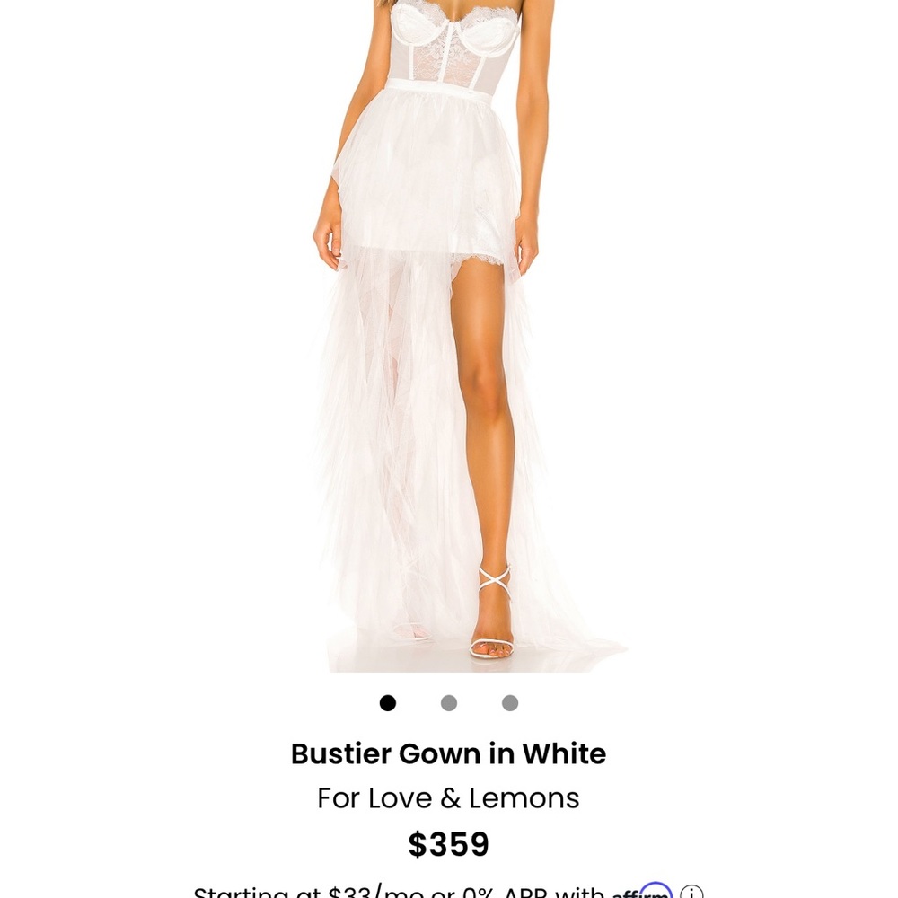 For Love And Lemons White Bustier Gown